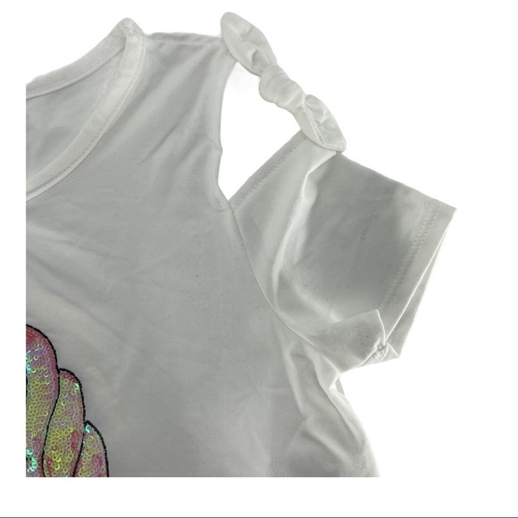 btween Unicorn Sequin Cold Shoulder Top Size 12 - Picture 5 of 8